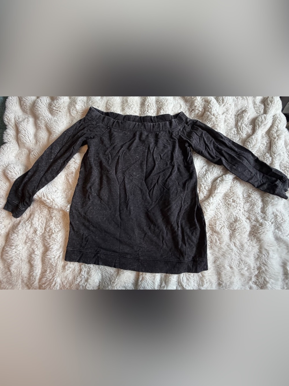 Daily Ritual Charcoal Mineral Wash Long Sleeve Knit Top XL